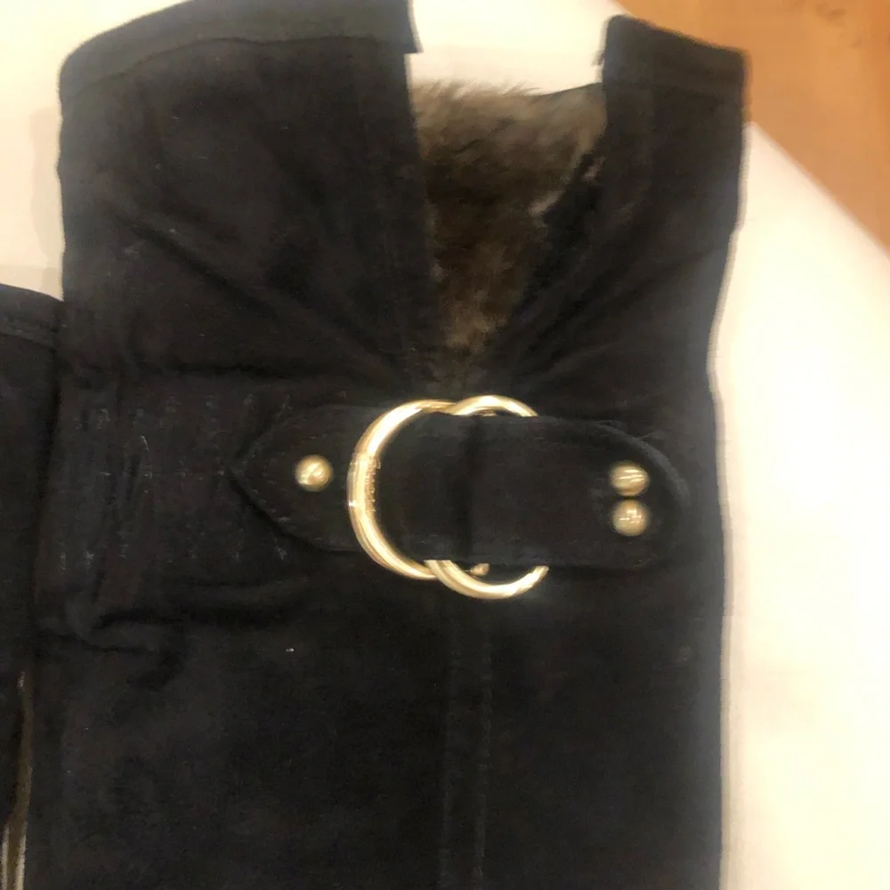 Guess Women’s Over-the-Knee Bolim Suede Boots Faux Fur Trim Size 7.5